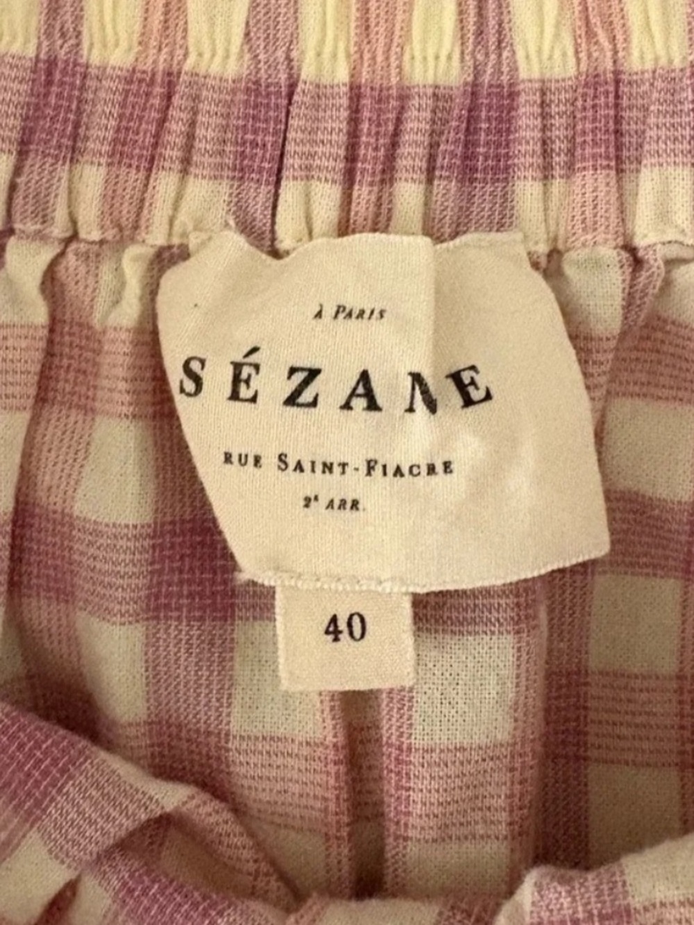 👒Sezane Elota Top and Sakura Skirt Set Pink Gingham Smocked Top and skirt - Picture 11 of 16